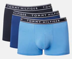 Tommy Hilfiger Men's Cotton Stretch Trunks 3-Pack - Blue Haze/Dark Blue/Navy