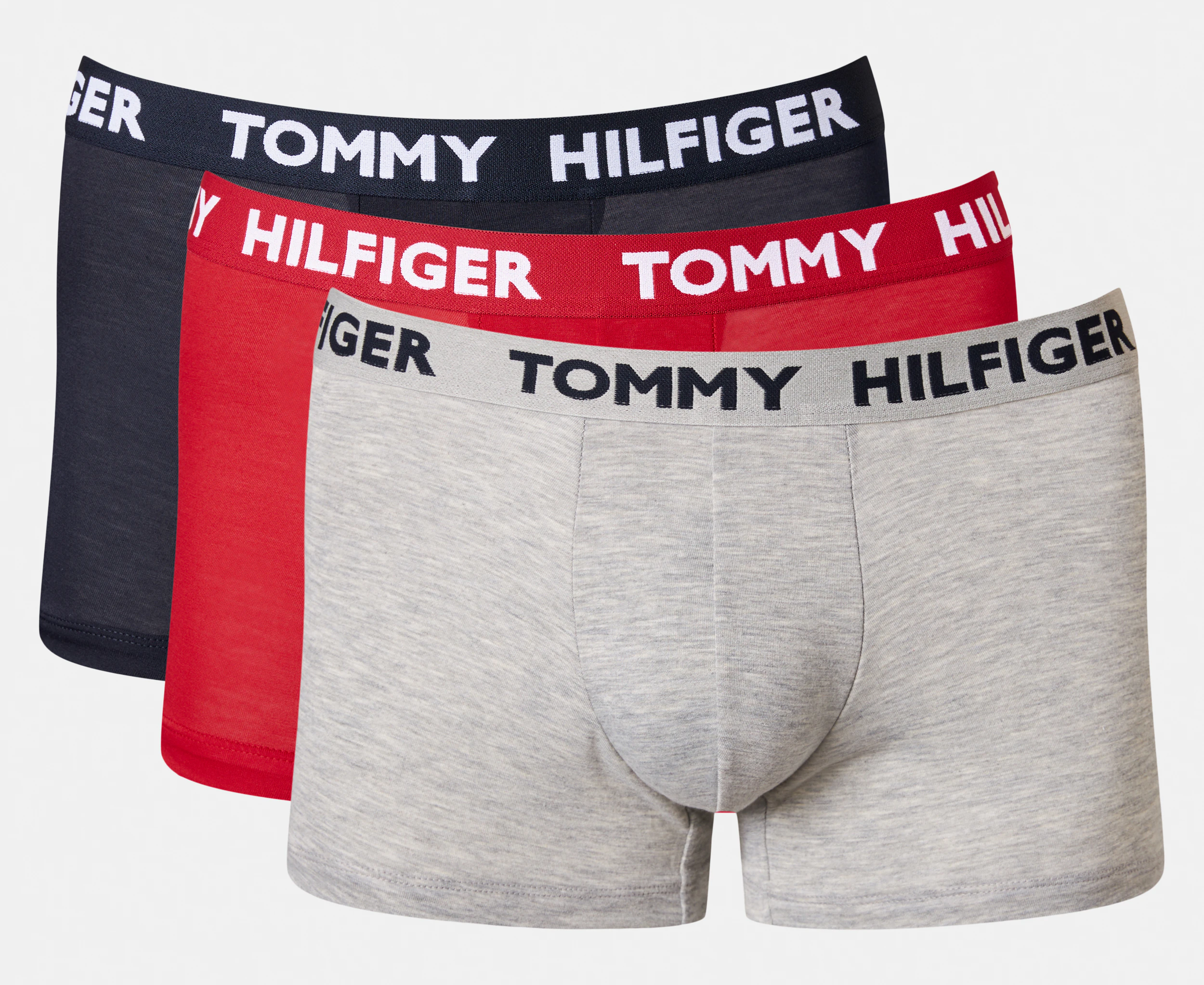 Tommy Hilfiger Men's Statement Flex Trunks 3-Pack - Red/Navy/Grey