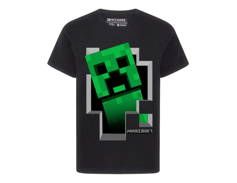 Minecraft Boys Creeper Inside T-Shirt (Black) - NS5409