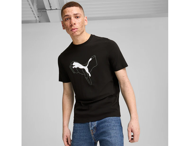 Puma Men's Essentials+ Logo Lab Cat Tee / T-Shirt / Tshirt - Black