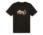 Puma Men's Essentials+ Logo Lab Holiday Tee / T-Shirt / Tshirt - Black