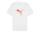 Puma Men's Essentials+ Logo Lab Cat Tee / T-Shirt / Tshirt - White