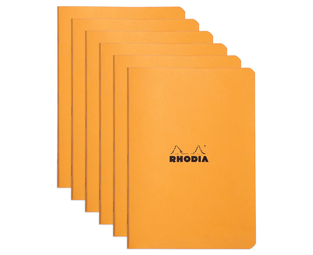 6x Rhodia A5 Cahier Notebook Office Stationery Writing Note Book Dot Grid Orange