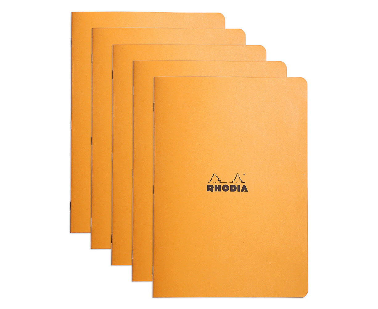 5x Rhodia A4 Cahier Notebook Office Stationery Writing Note Book 5x5 Grid Orange