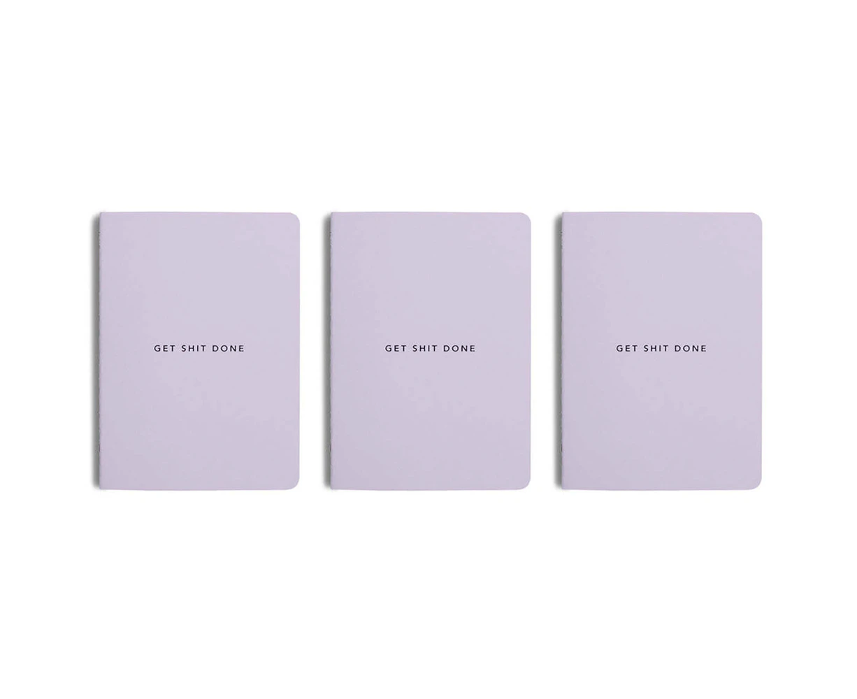 3x MiGoals Get Sh*t Done Soft Cover A5 Writing Notebook Office Stationery Lilac