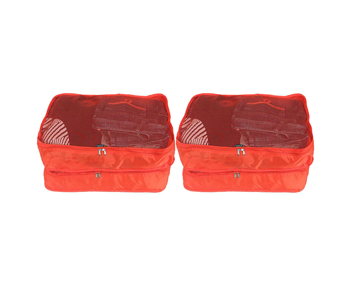 4pc Tosca XLarge Travel Packing Cube Compact Clothes Storage Bags - Red