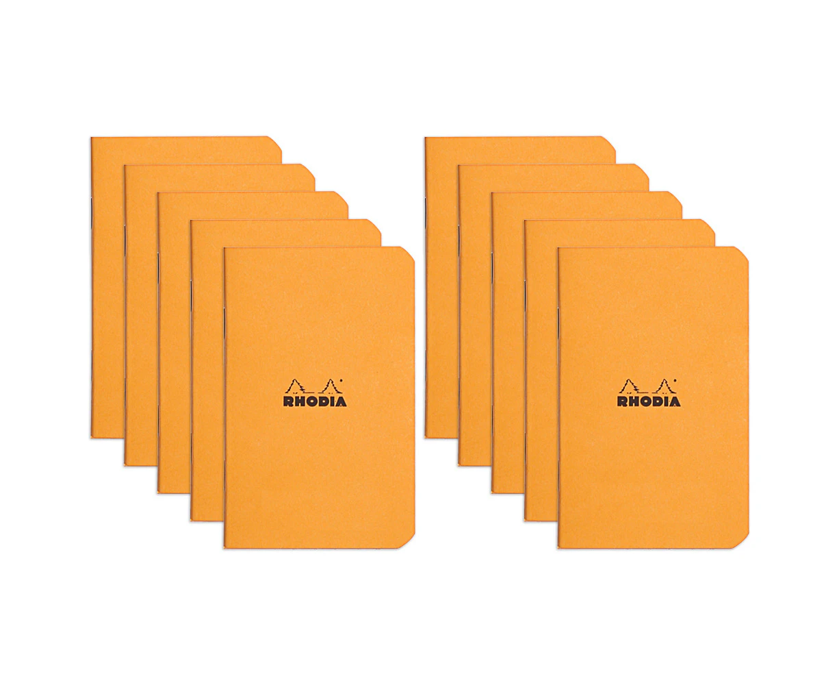 10x Rhodia A7 Cahier Notebook Office Stationery Writing Note Book 5x5 Grid ORNG