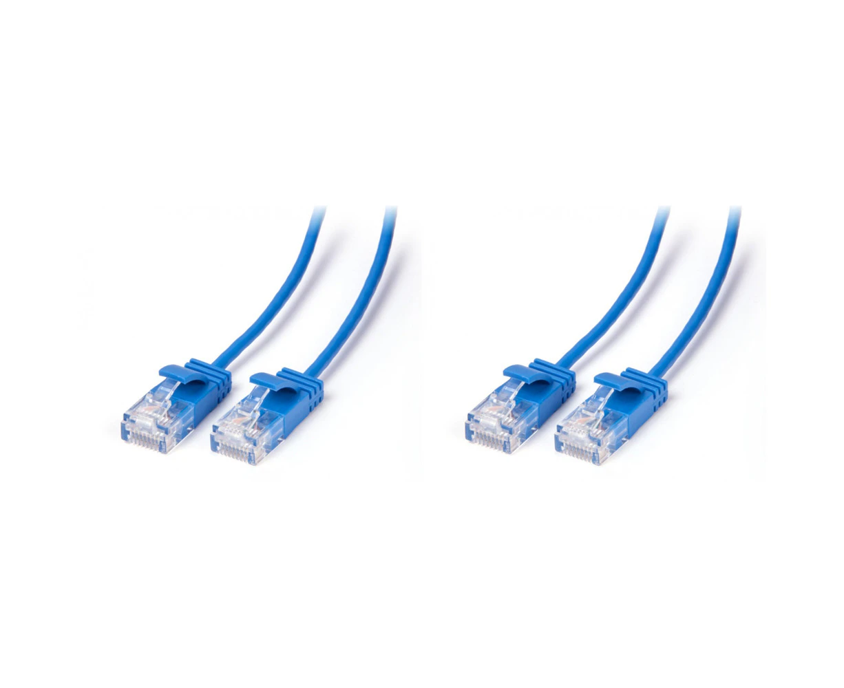 2x Connect Cable Male CAT6 Network Ethernet Cable 10m Connector Cord 10Gbps Blue