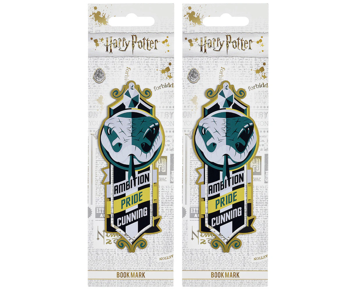 2x The Carat Shop Harry Potter Metal Bookmark Page Marker Stationery Slytherin