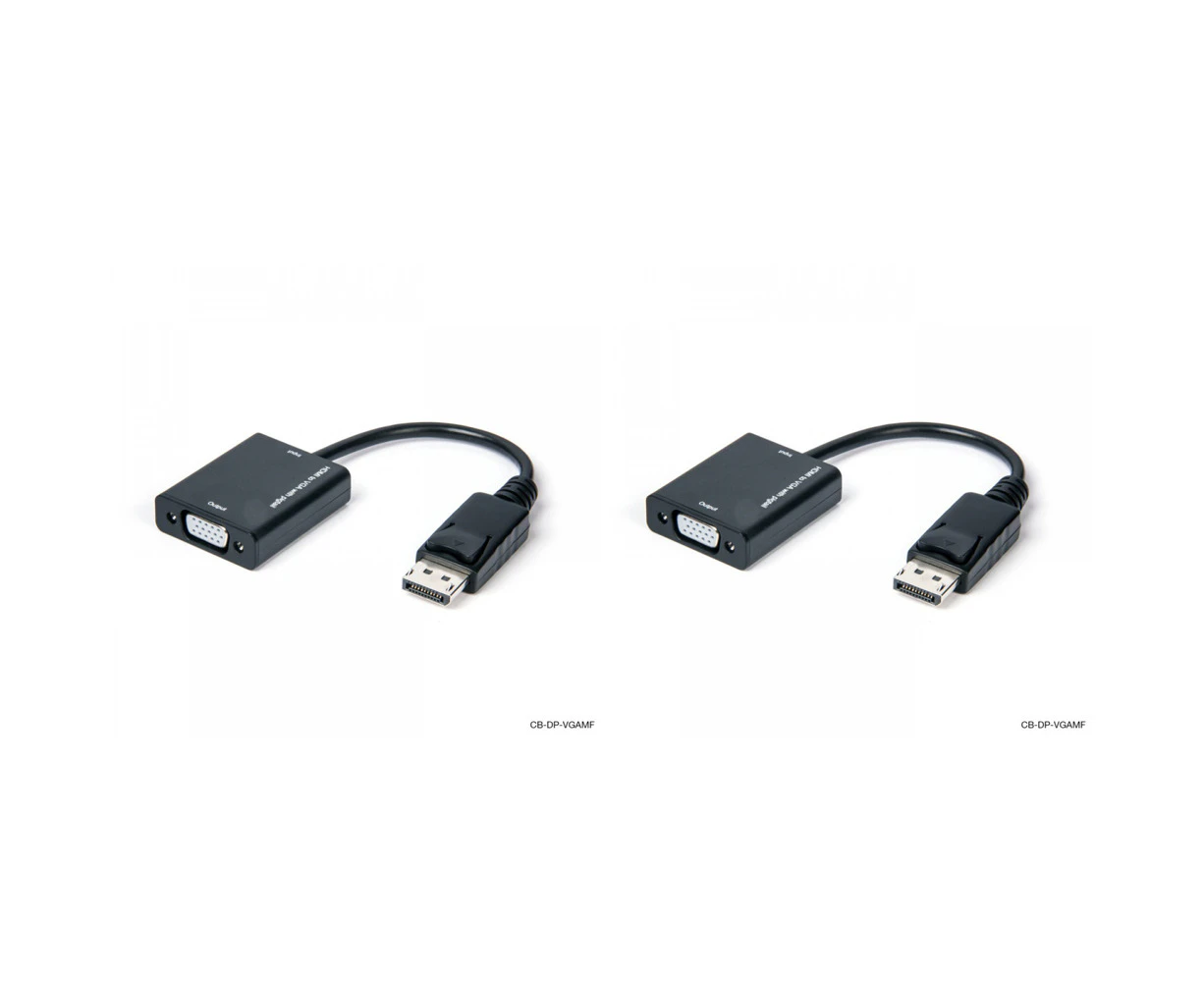 2x Connect Cable Male DisplayPort to Female VGA Adapter Connector Converter BLK