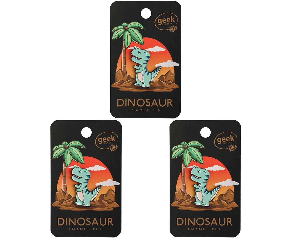 3x Geek Culture Dinosaur Enamel Pin Button Badge/Brooch Jewellery Tyrannosaurus