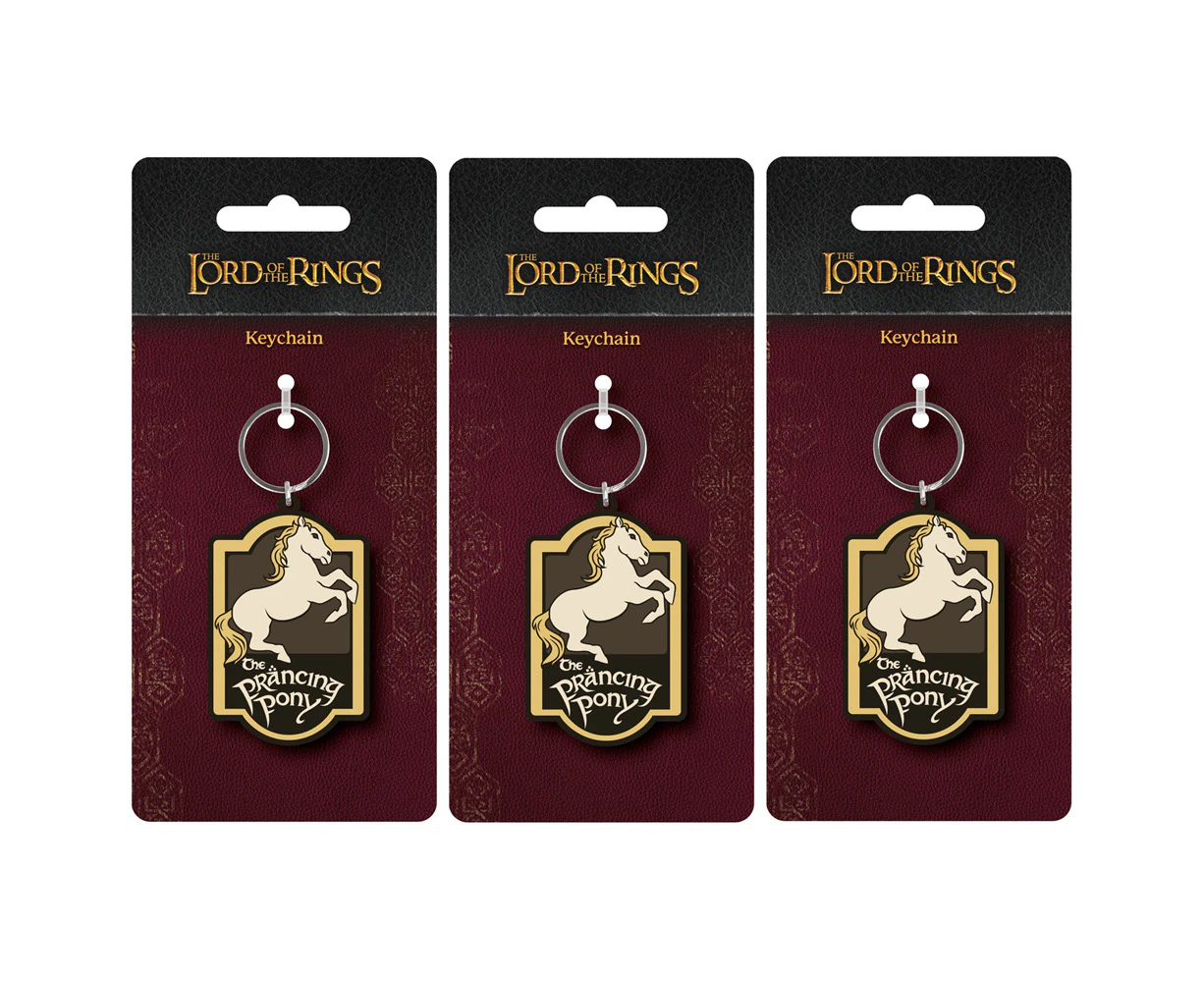 3x Lord Of The Rings PVC Keyring Bag/Car Key Accessory The Prancing Pony