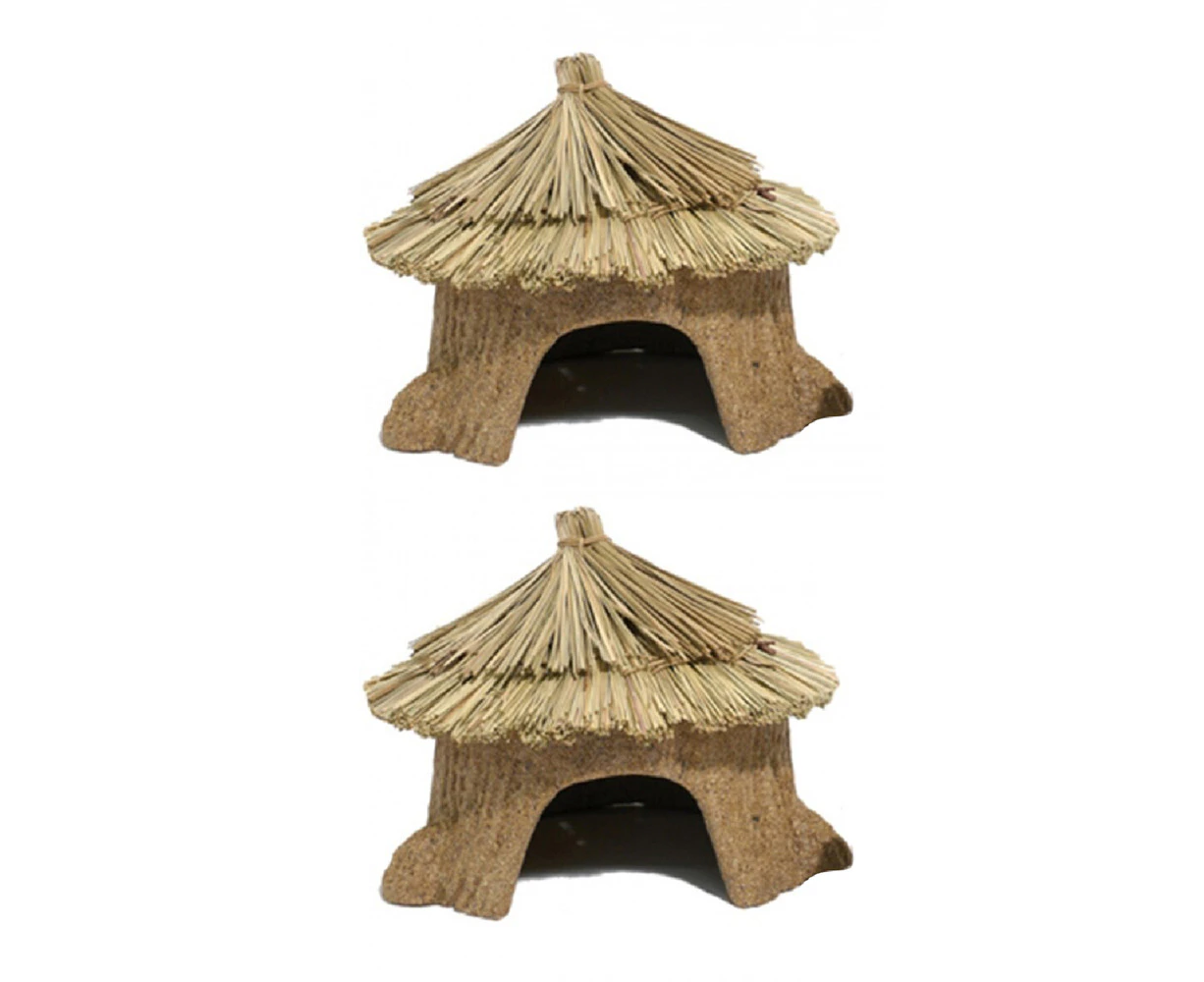 2x Rosewood Edible Wood Pet Hideaway Hamster/Mice/Gerbil Play Shack Natural Asst