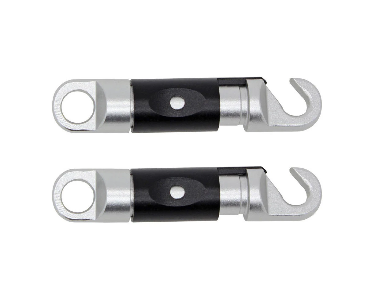 2x Connect Aluminum Carabiner Locklip Micro Key Holder Clip Black/Silver 14cm