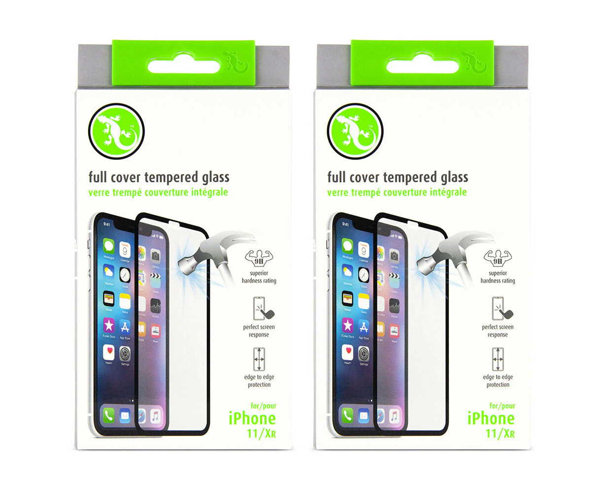 2PK Gecko 3D Tempered Glass Guard Screen Protector for Apple iPhone 11/XR Clear