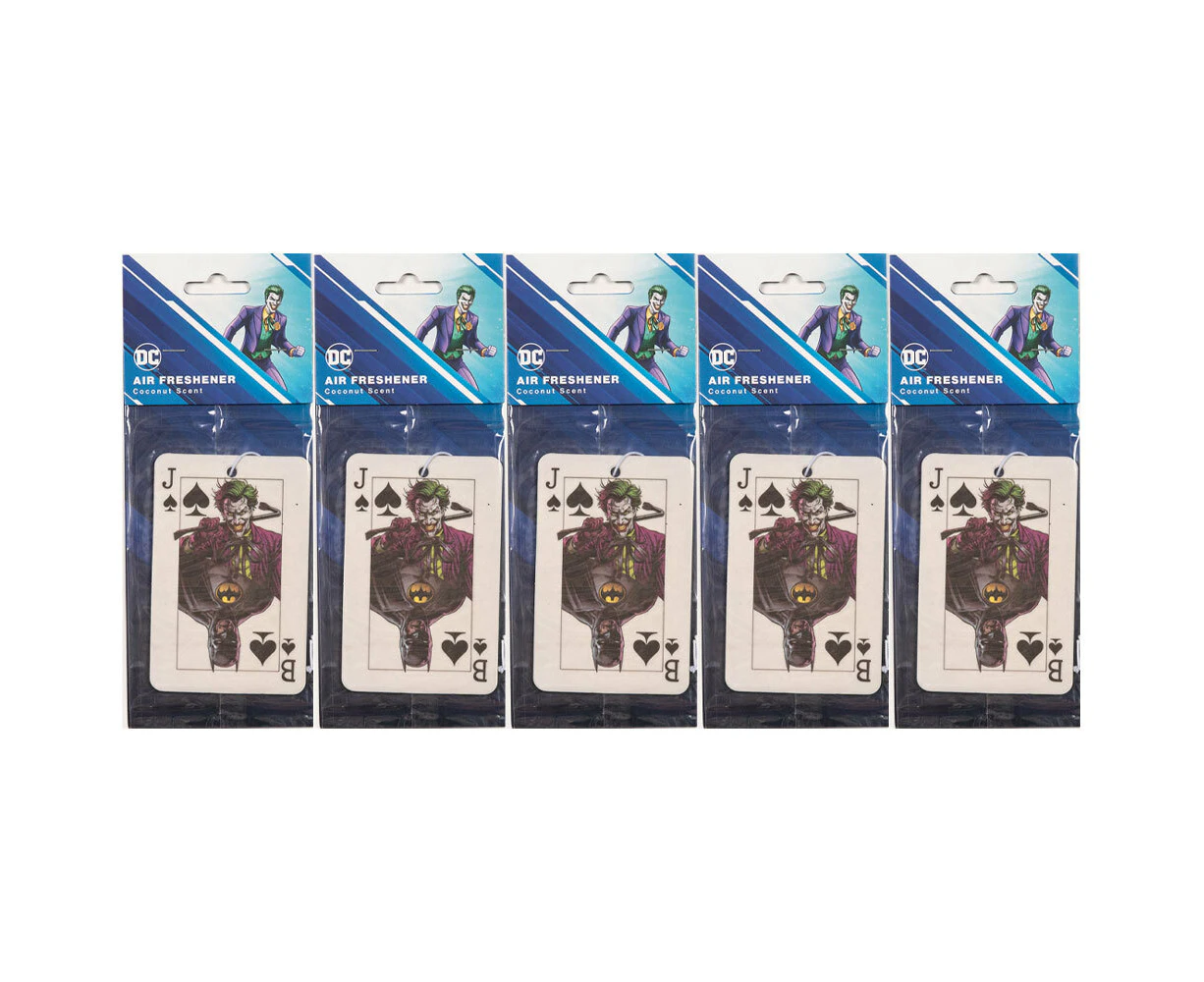 5x The Stubby Club Coconut Scented Hanging Home/Car Air Freshener - Joker Card