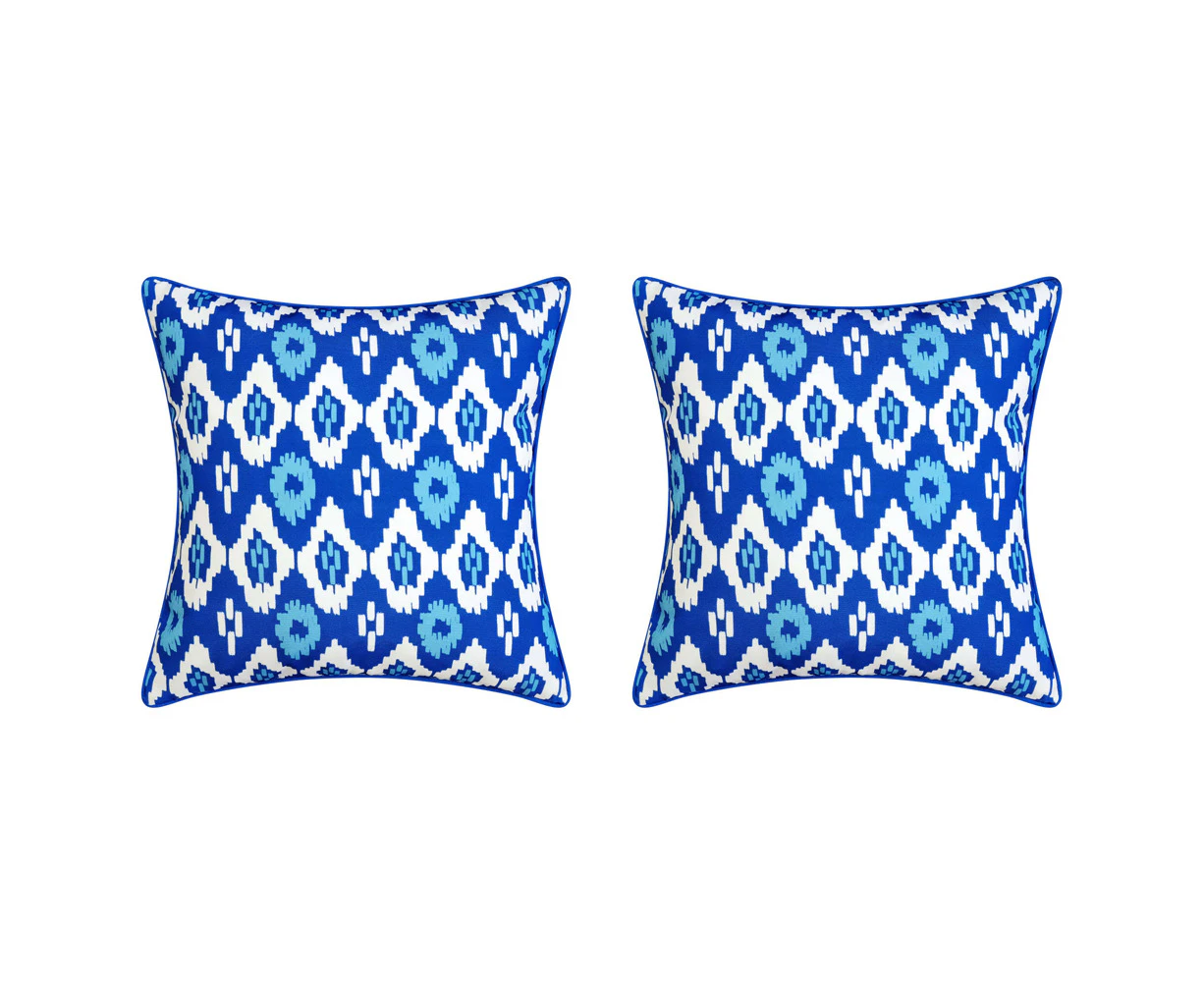 2x J.Elliot Home Iris Outdoor Cushion 50x50cm Royal Blue Multicolour Home Decor