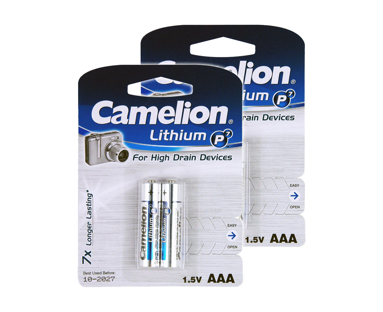 2x 2pc Camelion Lithium AAA FR03 1.5V 1100mAh Battery Lasting Camera Batteries