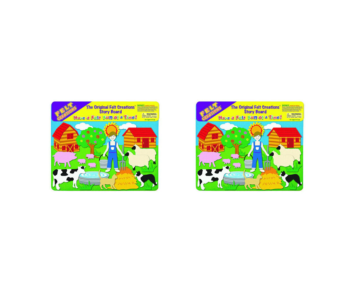 2x Felt Creations Farm Theme Kids/Children Fabric Art Kit Activity DIY Craft 3y+