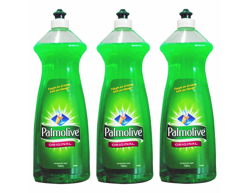 3x 750ML Palmolive Original Dishwashing Liquid Detergent Wash Dishes Pan Glass