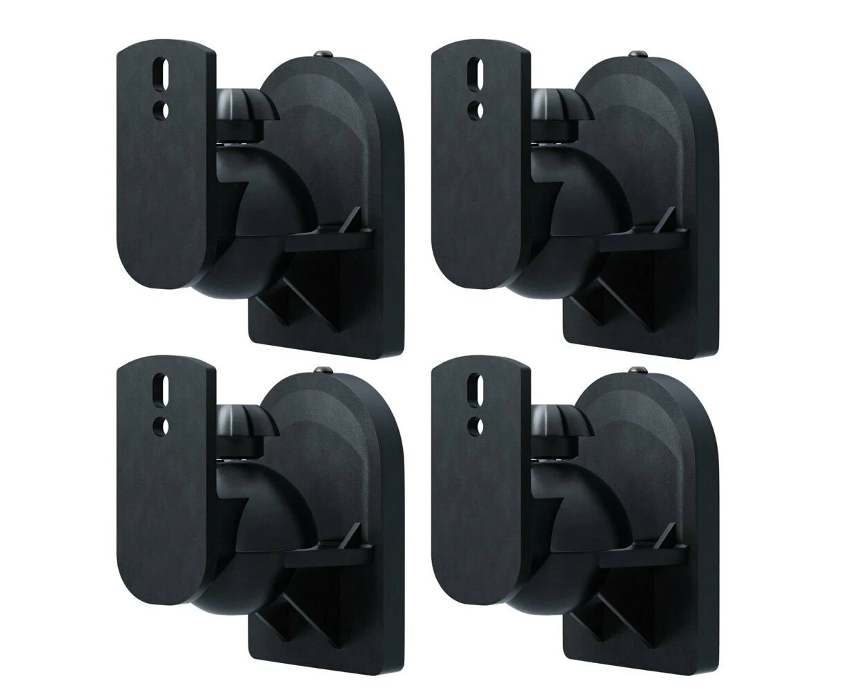 4pc Goobay Satellite Audio Speaker Wall Mount/Bracket Home Studio Up To 3.5kg BK