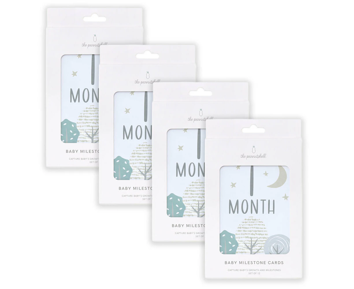 4x 12pc The Peanutshell Woodland Adventure Nursery Memory Milestone Cards Set