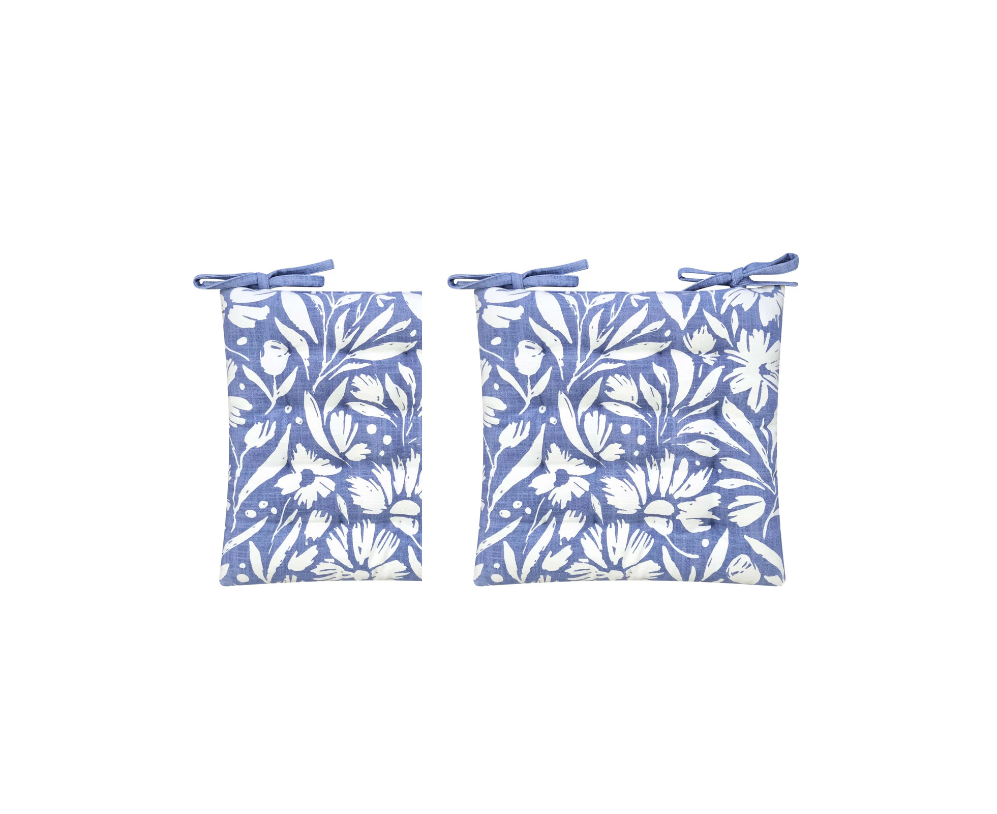 2x J.Elliot Home Kennedy Chair Pad 40x40cm Dusty Blue & Ivory Modern Home Decor