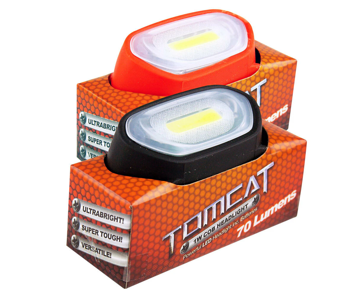 2x Tomcat 1W COB Head Lamp LED Light 70 Lumens Headlight w/ AAA Batteries Assort