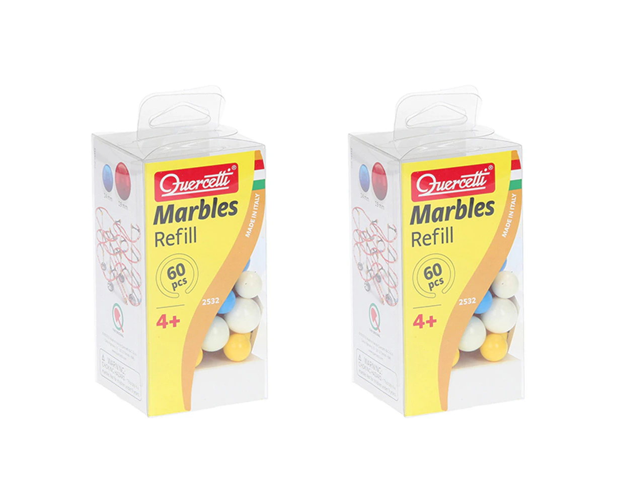 2x 60pc Quercetti Marbles Refill kids/Children Educational Toy 1.4cm & 1.9cm 4y+