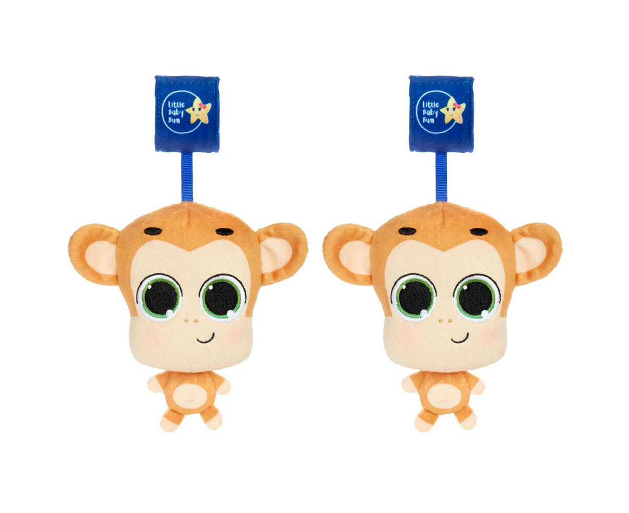 2PK Little Tikes Musical Minis Baby 6m+ Toy for Car Seat/Stroller Mac the Monkey