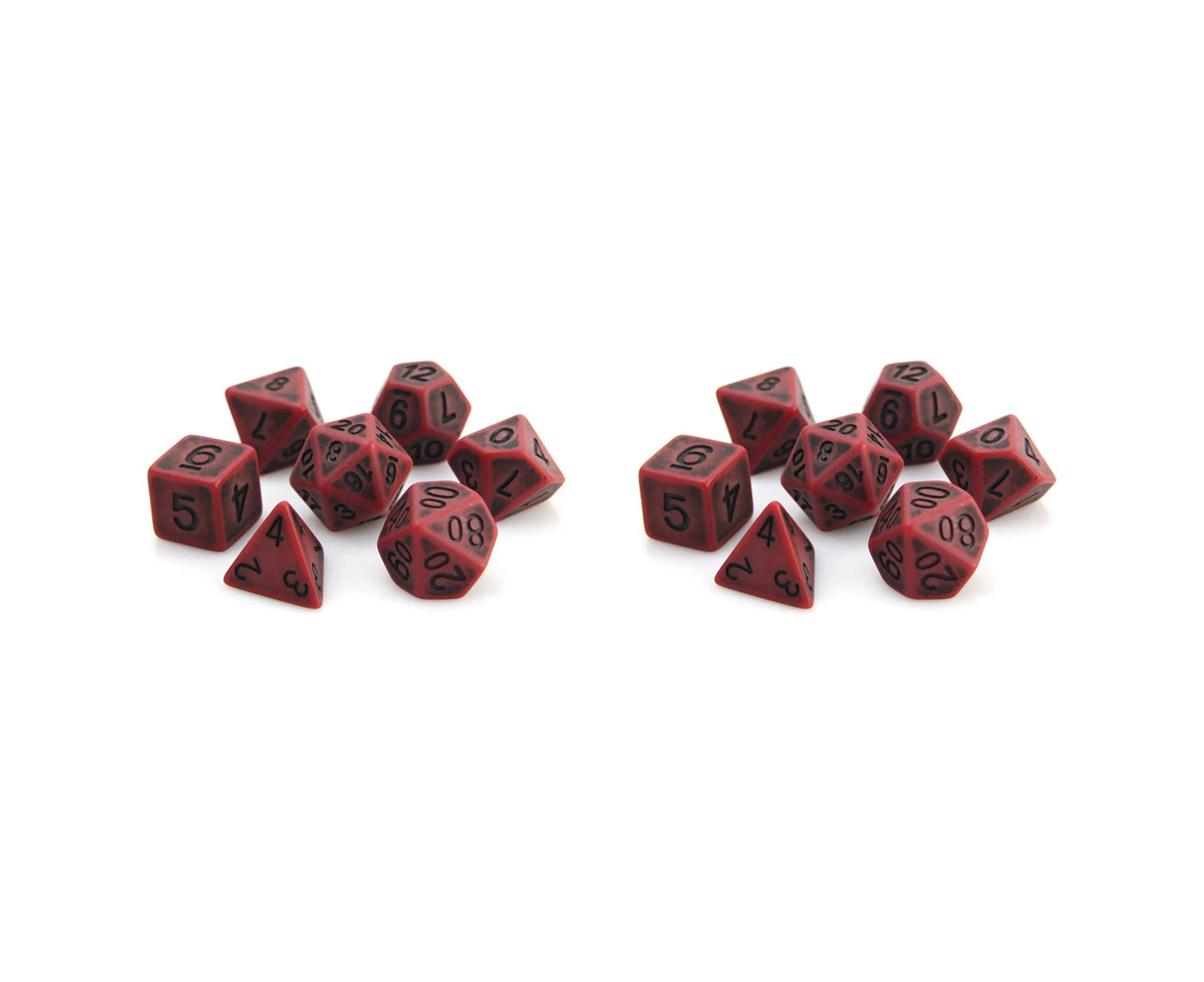 2x 7pc Die Hard Dice Polymer Polyhedral Blood Ancient RPG Gaming Golem Dice Set