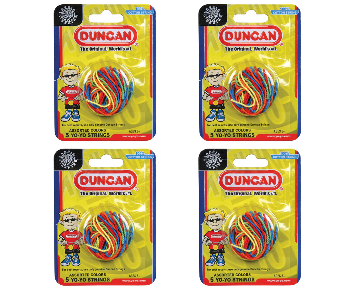 4x 5PK Duncan Yo Yo Cotton Replacement Multicolour Strings Toy Kids/Children 6y+