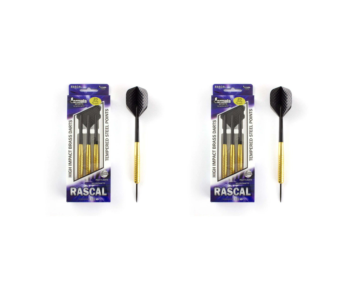 24pc Formula Sports Rascal 26g Brass Barrel Darts Tempered Steel Tip Shaft