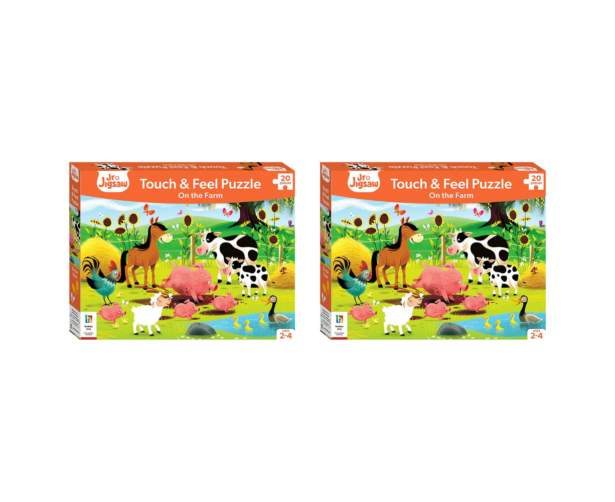 2x 20pc Junior Jigsaw Touch & Feel On the Farm Puzzle Kids Educational Game 2-4y