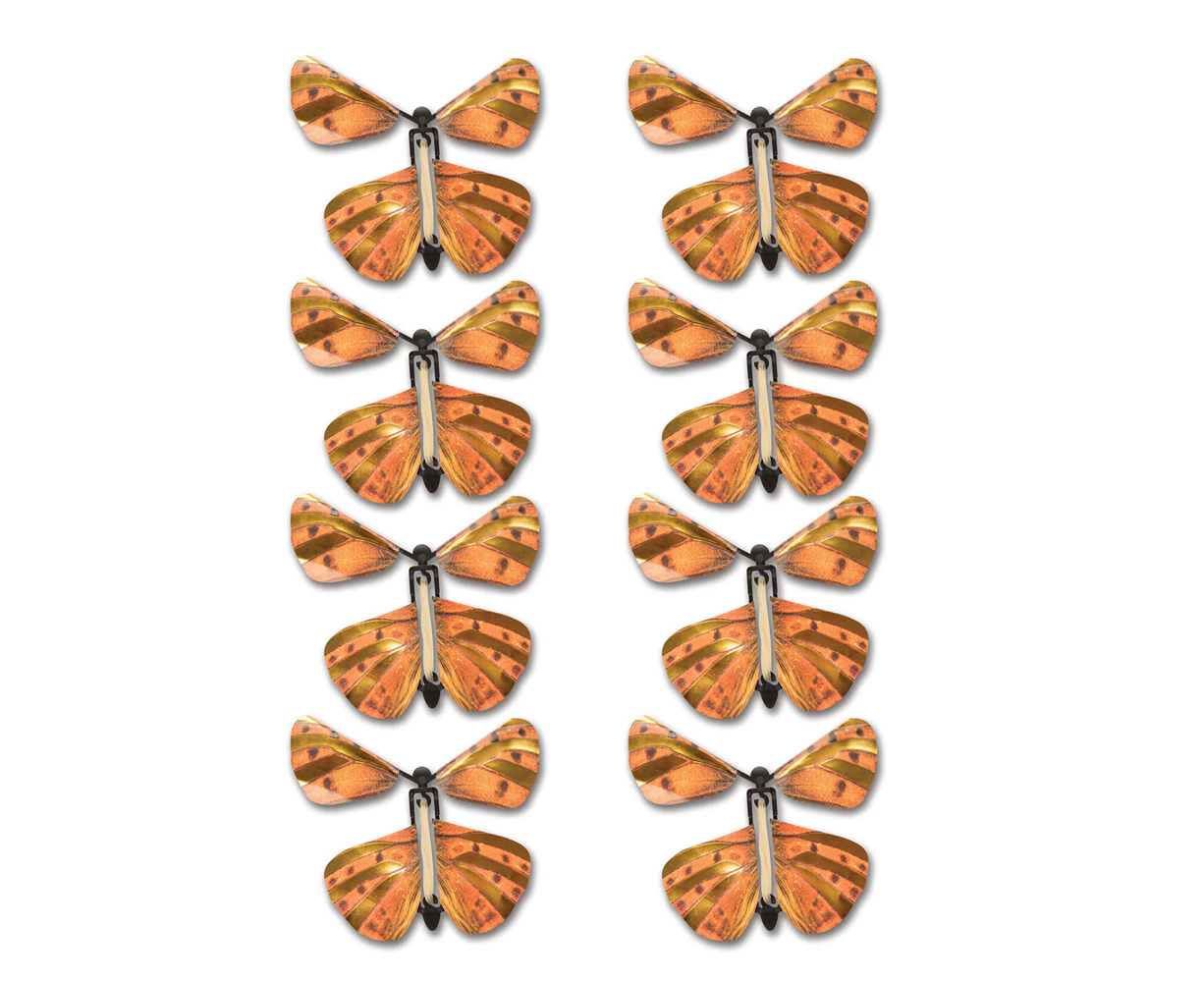 8x Heebie Jeebies Wind Up Flying Butterflies Kids Fun Play Surprise Toy Assorted