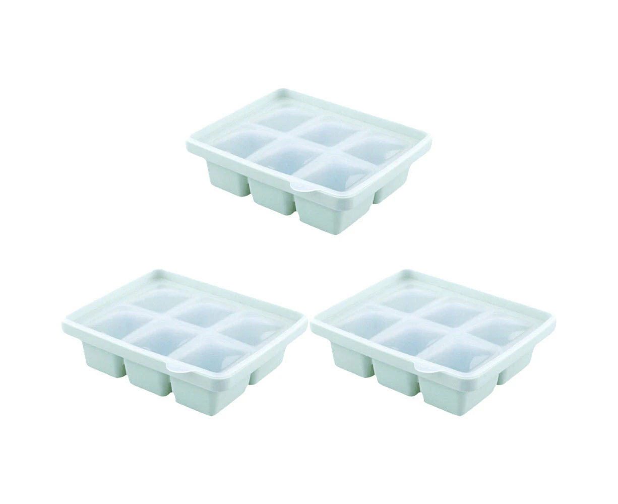 3x Kuvings Silicone 15cm Baby Food-Prep & Serving Meal Container 6-Holes Green