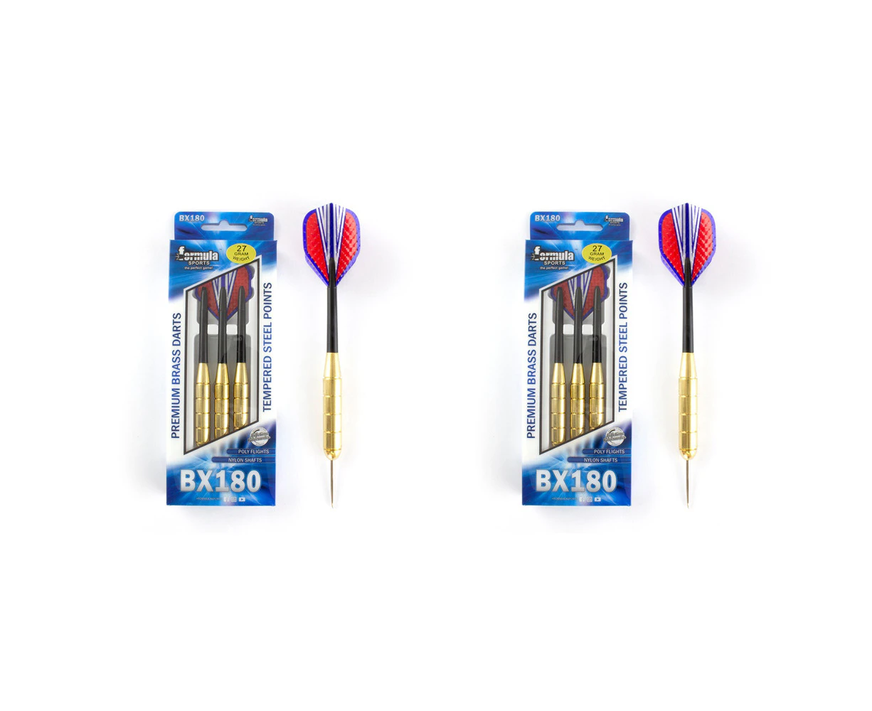 24pc Formula Sports BX180 Premium 30g Brass Barrel Darts Tempered Steel Tip