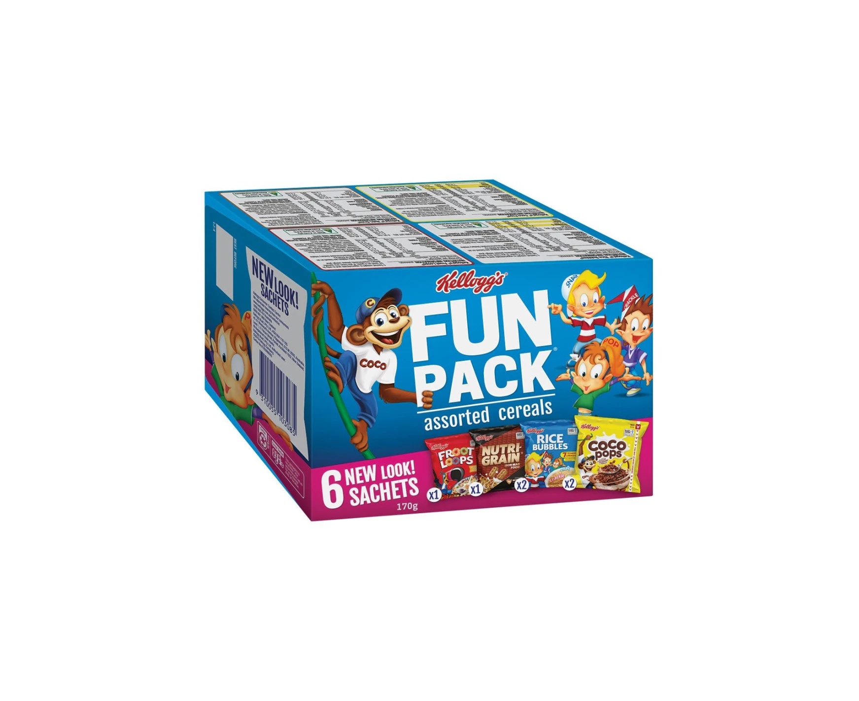 Kellogg's Funpack Cereal 6 Pack 170g x 6