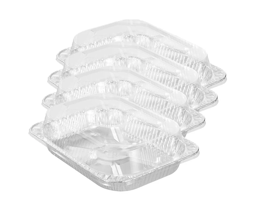 2x 2PK Lemon & Lime Plastic Lid Rectangle Party Foil Tray Large 45 x 34 x 6.5cm