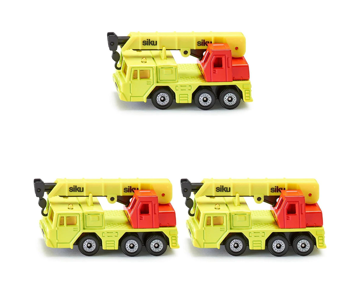 3x Siku Hydraulic Crane Construction Truck Diecast Vehicle Kids Play Toy 3y+