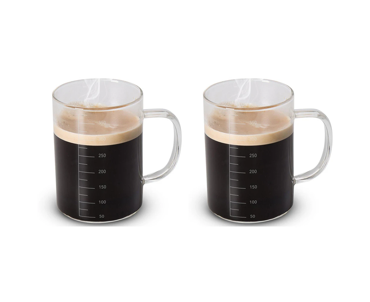 2x Geek Culture 350ml Beaker Mug Coffee/Tea Drinking Cup w/ Handle Round Clear