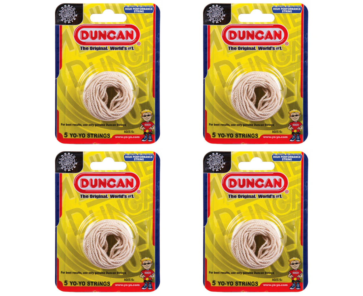 4x 5PK Duncan Yo Yo Cotton Replacement Spare Strings Toy Kids/Children 6y+ White