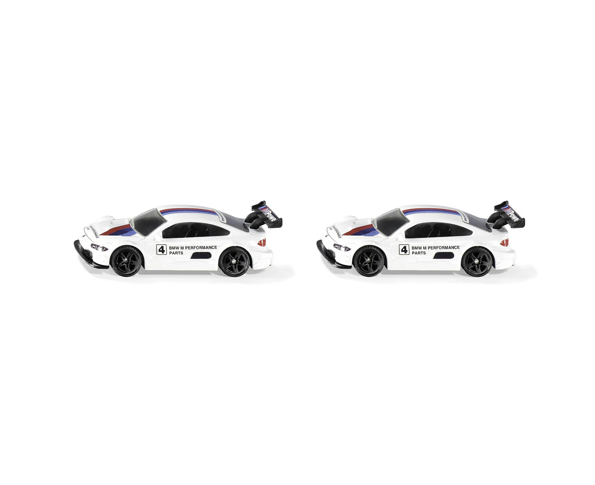 2x Siku 1581 BMW M4 Racing 2016 Diecast Vehicle Kids/Children 80mm Toy White 3y+