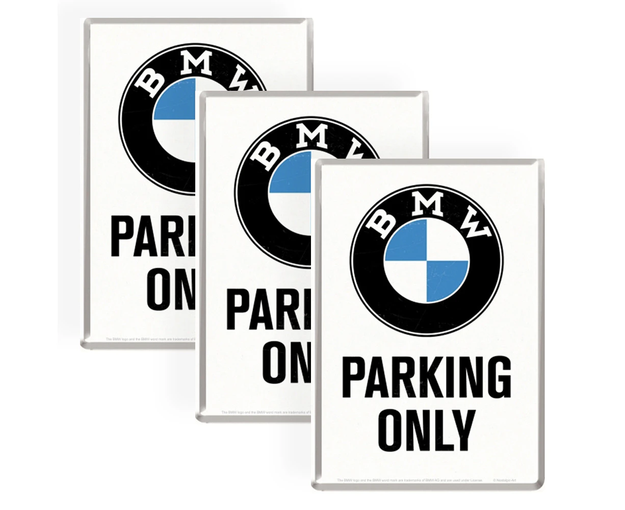 3PK Nostalgic Art Metal Mailing Postcard BMW Parking Only w/ Envelope 10x14cm