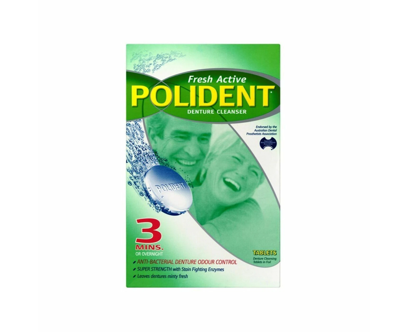 Polident 3 Minute Daily Cleanser Denture Tablets 36 Pack Fresh Act Tab X Active