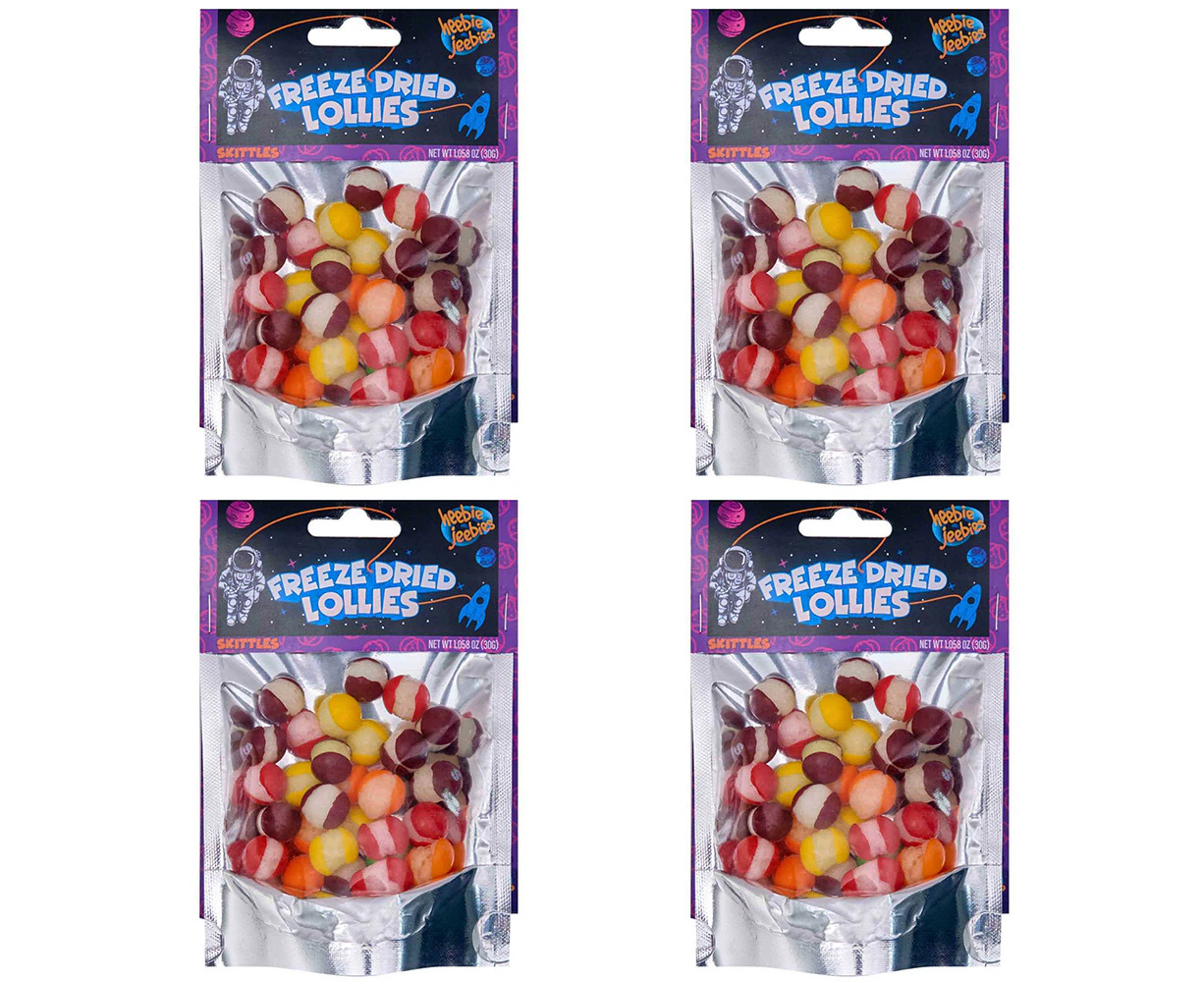 4x Heebie Jeebies 30g Skittles Freeze Dried Lollies Candy Sweets Confectionery