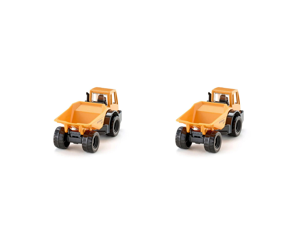 2x Siku Bergmann Dumper Truck Yellow Diecast Metal Vehicle Kids Play Toy 3y+