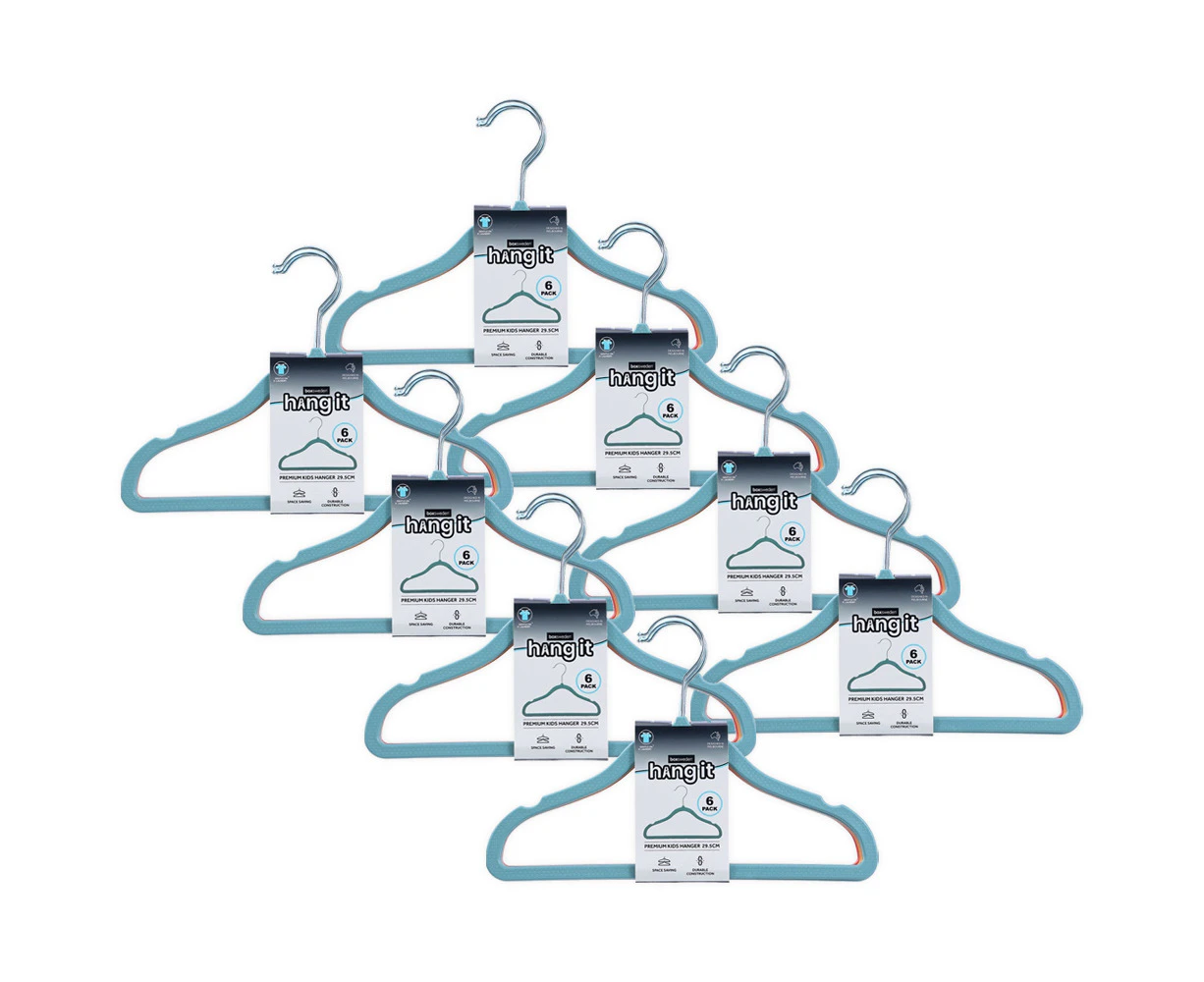 48pc Boxsweden Hangit Space Saver Childrens/Kids Clothes Hanger 29.5cm Assorted