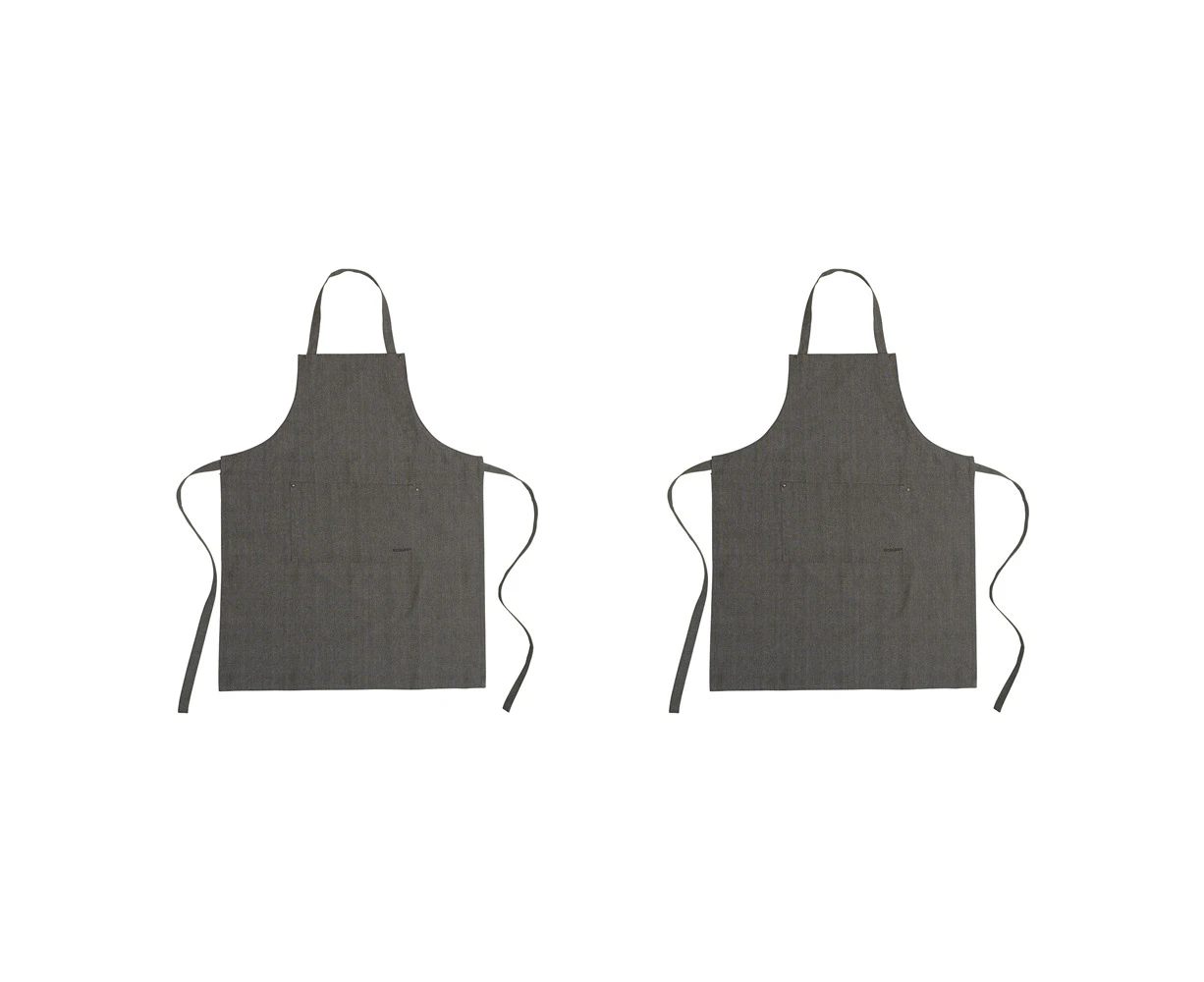 2x Ecology Rye Adjustable Cotton Kitchen Cooking Apron Cover 70x90cm Khaki