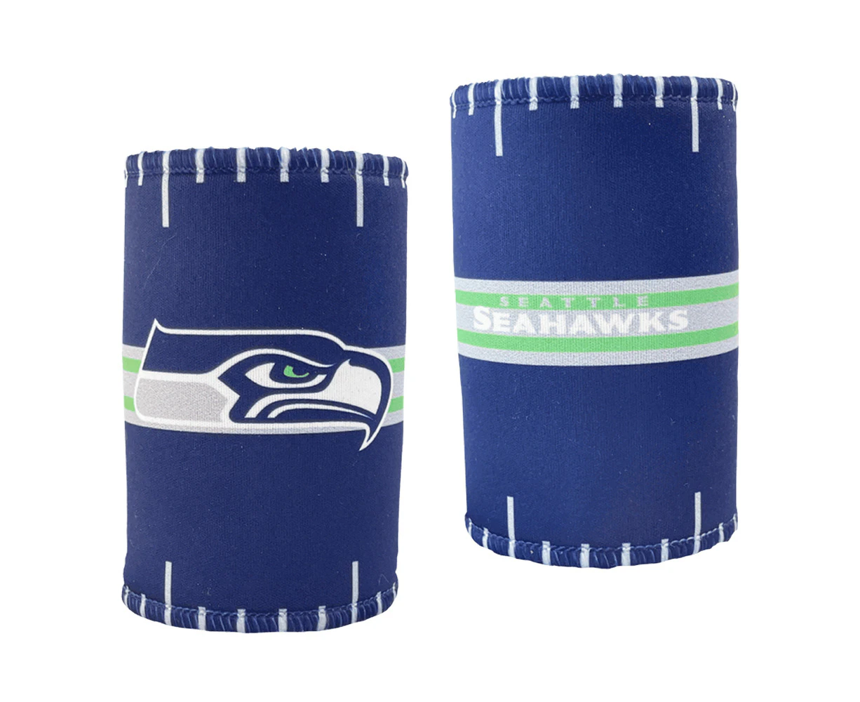 2x NFL Seattle Seahawks 11.5cm Stubby Can/Bottle Beverage Storage Sleeve Holder